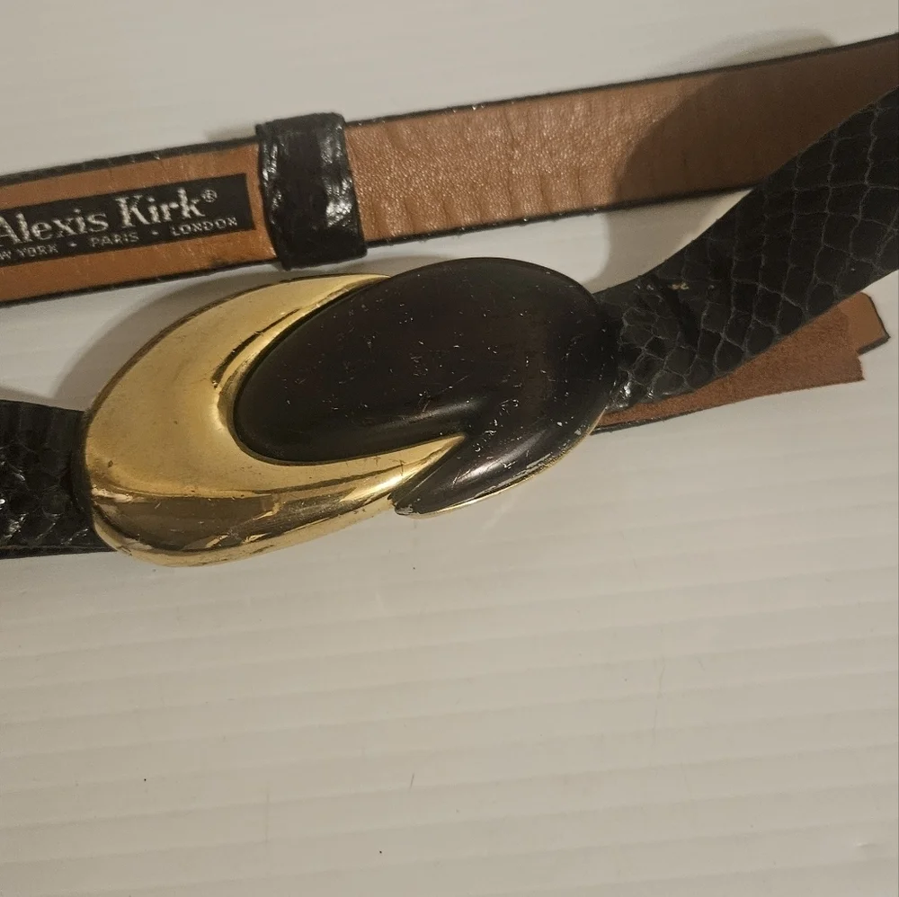 1990s Alexis Kirk  + Gold Infinity Snakeskin Adjustable Belt